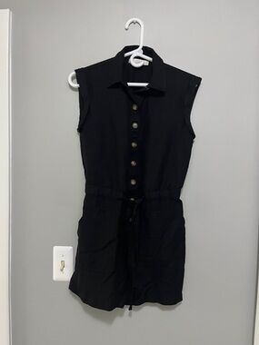 LOFT Black Linen Blend Romper